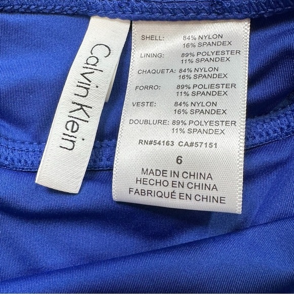 Calvin Klein Royal Blue One Piece Bathing Suit Pleated Sides Size 6 Womens - Picture 4 of 11